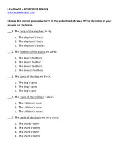 LANGUAGE &ndash; POSSESSIVE NOUNS Choose the correct