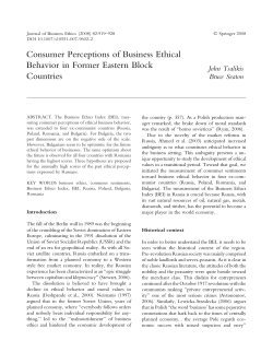 Consumer Perceptions of Business Ethical Behavior - DataPro