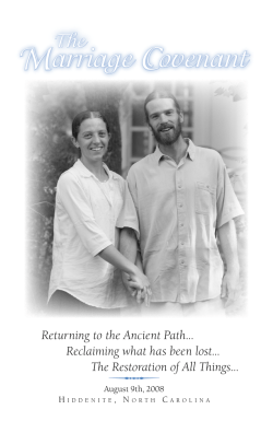 Marriage Covenant - The Twelve Tribes