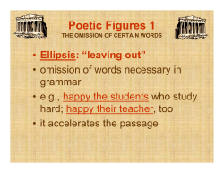 Poetic Figures 1 THE OMISSION OF CERTAIN WORDS