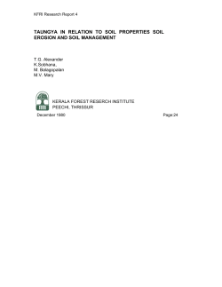 taungya in relation to soil properties soil erosion and soil