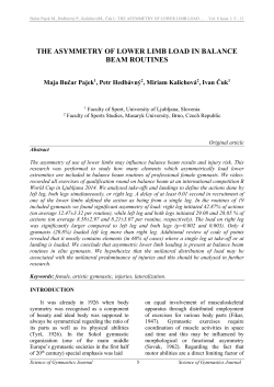 the asymmetry of lower limb load in balance beam routines