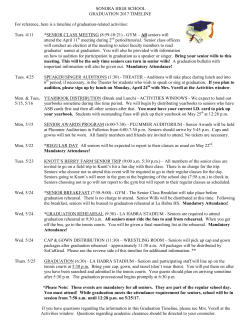 SONORA HIGH SCHOOL GRADUATION 2017 TIMELINE For