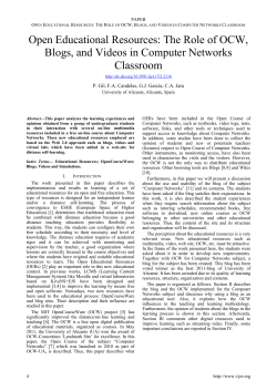 Open Educational Resources: The Role of OCW, Blogs, and Videos