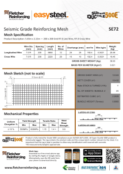 Seismic Grade Reinforcing Mesh SE72