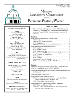 TANF and MFIP - Joint Departments and Commissions