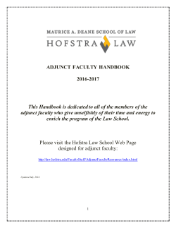 ADJUNCT FACULTY HANDBOOK 2016-2017 This