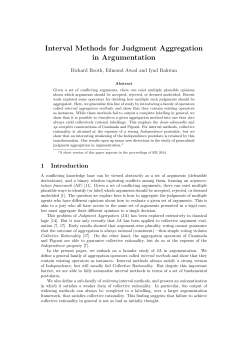 Interval Methods for Judgment Aggregation in Argumentation