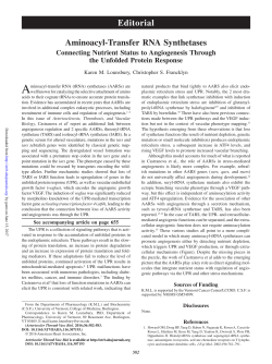 Aminoacyl-Transfer RNA Synthetases