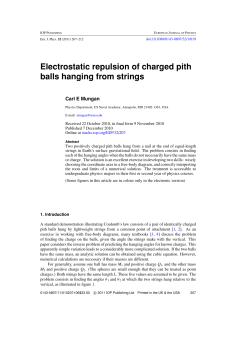 Electrostatic repulsion of charged pith balls hanging from