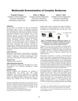 Multimodal summarization of complex sentences