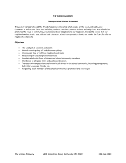 The Woods Academy Transportation Mission Statement
