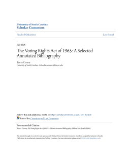 The Voting Rights Act of 1965: A Selected Annotated Bibliography