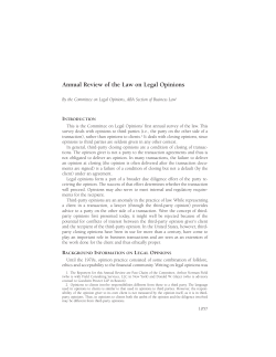 Annual Review of the Law on Legal Opinions