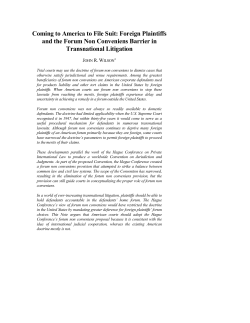 Coming to America to File Suit - Moritz College of Law