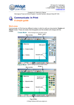 Communicate: In Print Help sheet