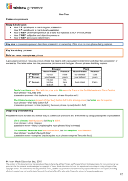 Possessive - Sutton Road Primary and Nursery School