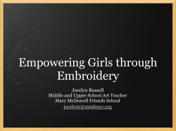 Empowering Girls through embroidery
