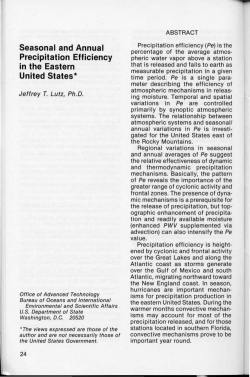Seasonal and Annual Precipitation Efficiency in the Eastern United