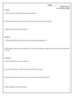 Julius Caesar Act IV Study Guide