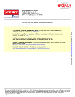 Monitoring Volcanoes - University of Bristol