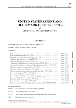 PCT Applicant`s Guide &ndash; National Phase