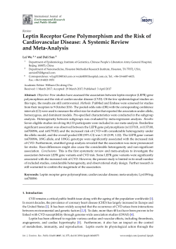 Leptin Receptor Gene Polymorphism and the Risk of Cardiovascular