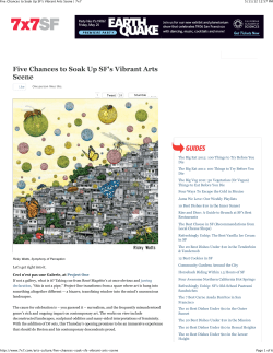 Five Chances to Soak Up SF`s Vibrant Arts Scene | 7x7