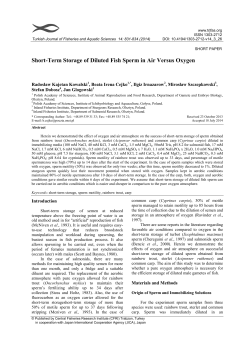 Short-Term Storage of Diluted Fish Sperm in Air Versus Oxygen