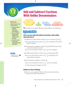 Add and Subtract Fractions With Unlike Denominators
