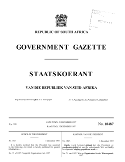 Nonprofit Organisations Act [No. 71 of 1997]