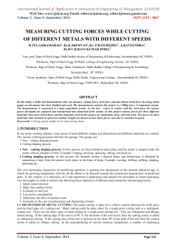 MEASURING CUTTING FORCES WHILE CUTTING OF DIFFERENT
