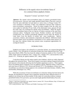 Difference in the aquatic micro-invertebrate fauna