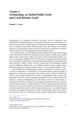 Archaeology as Global Public Good and Local Identity Good