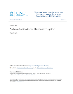 An Introduction to the Harmonized System