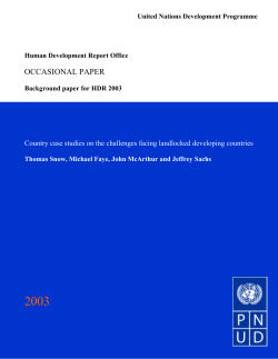 HDRO, Landlocked Report 2003