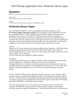 SAP Printing Application Note