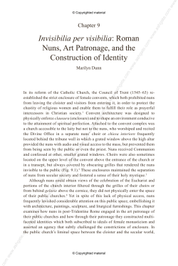 roman nuns, art Patronage, and the Construction of identity