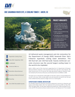NUCLEAR experience DOE Savannah River site, k Cooling Tower