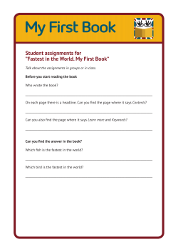 Student assignments for &rdquo;Fastest in the World. My