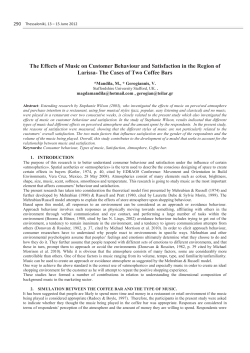 The Effects of Music on Customer Behaviour and Satisfaction in the