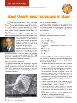 Steel Cleanliness: Inclusions in Steel