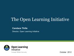 The Open Learning Initiative - The University of Illinois Board of