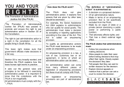 The Promotion of Administrative Justice Act (the PAJA)