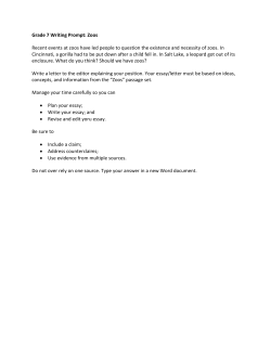 Grade 7 Writing Prompt: Zoos Recent events at zoos have led