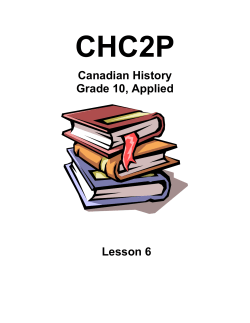 CHC2P Unit 2 - Fort Frances High School