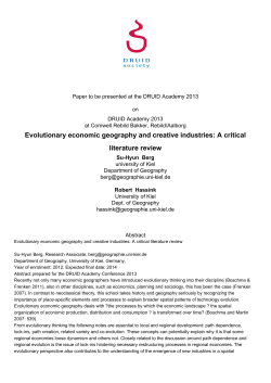 Evolutionary economic geography and creative industries