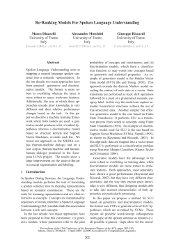 Re-Ranking Models for Spoken Language
