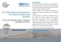 12th International Symposium on Fossil Cnidaria