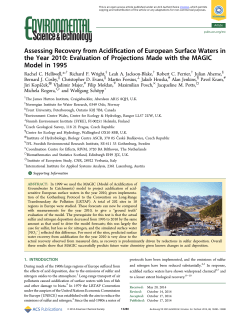 Assessing Recovery from Acidification of